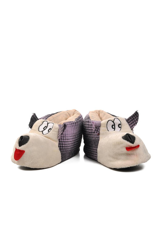 Dog Purple-Beige Women's Slippers