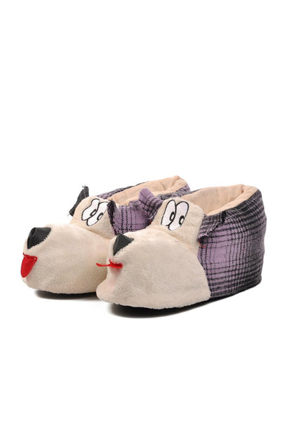 Dog Purple-Beige Women's Slippers