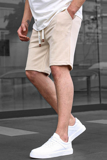 Beige Basic Men's Shorts 6505