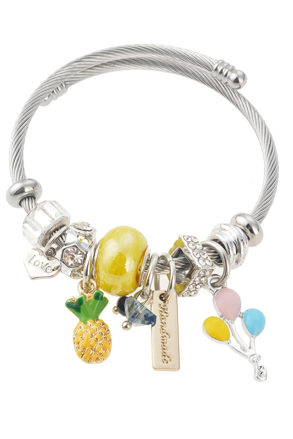 Silver Bracelet with Pineapple Figure