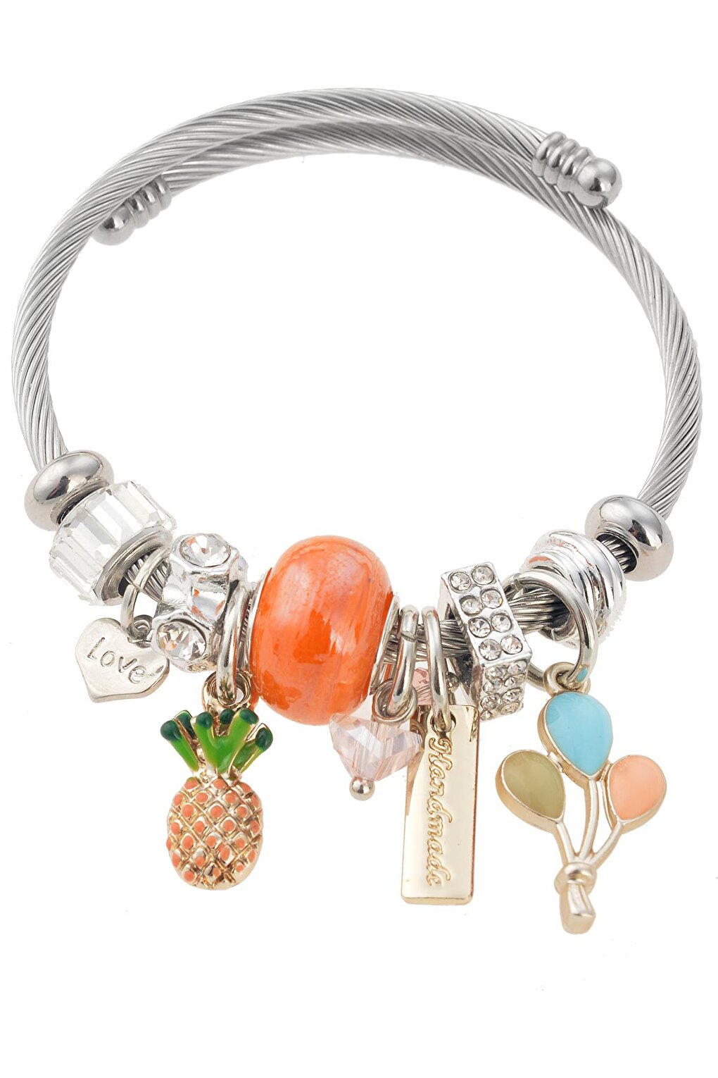 Silver Bracelet with Pineapple Figure