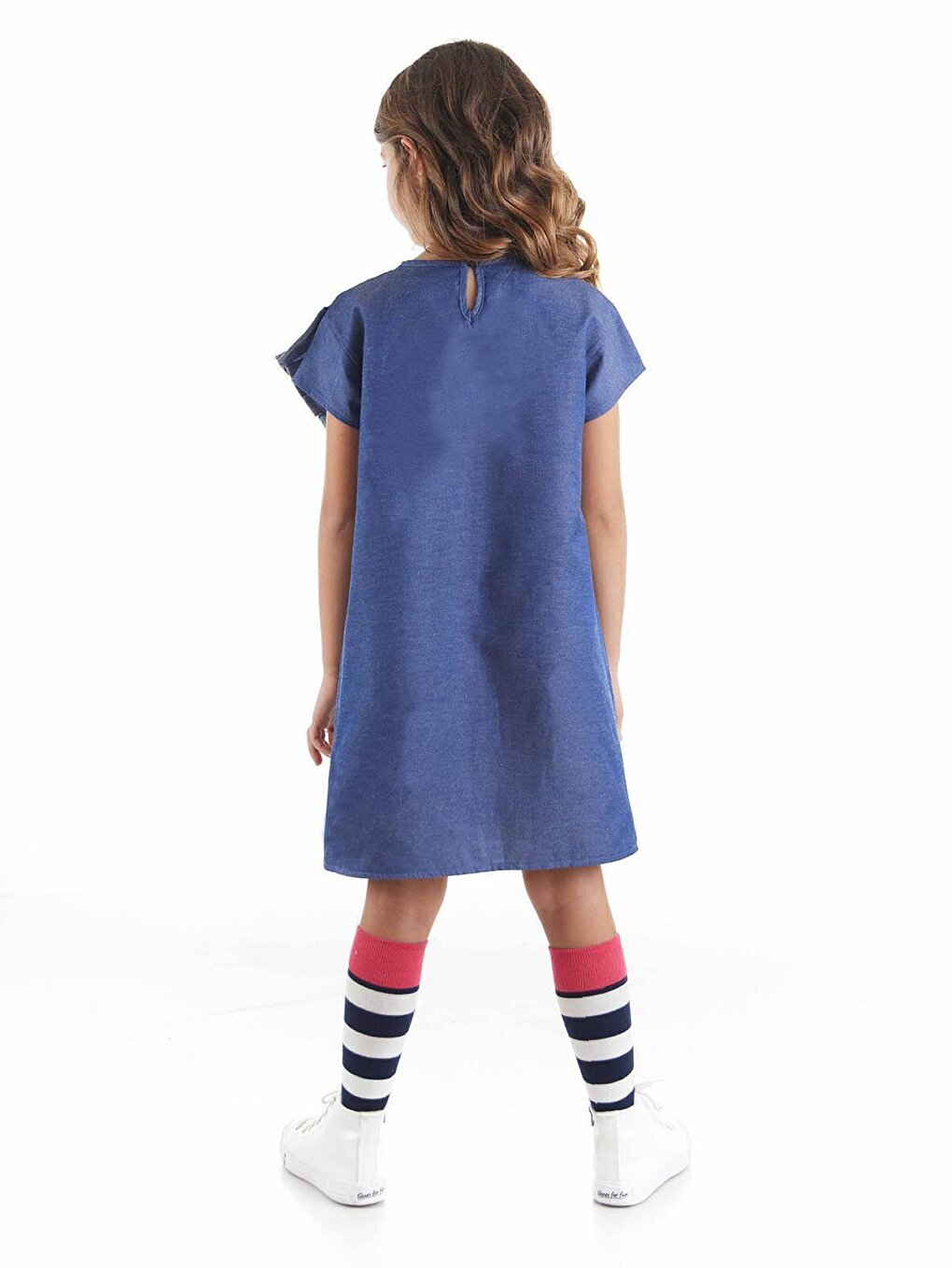 Three Friends Woven Girl's Blue Dress