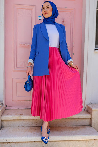 Elisa Pleated Skirt Fuchsia