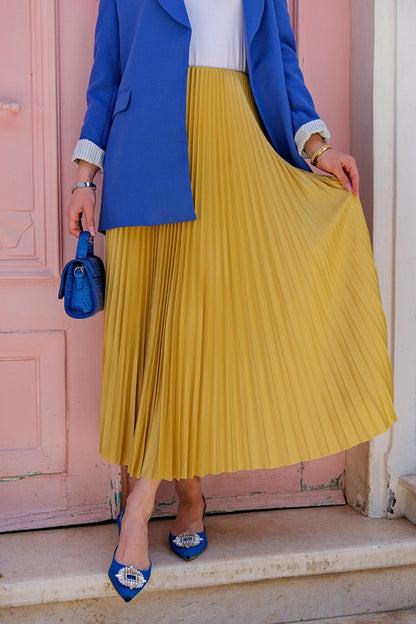 Elisa Pleated Skirt Yellow