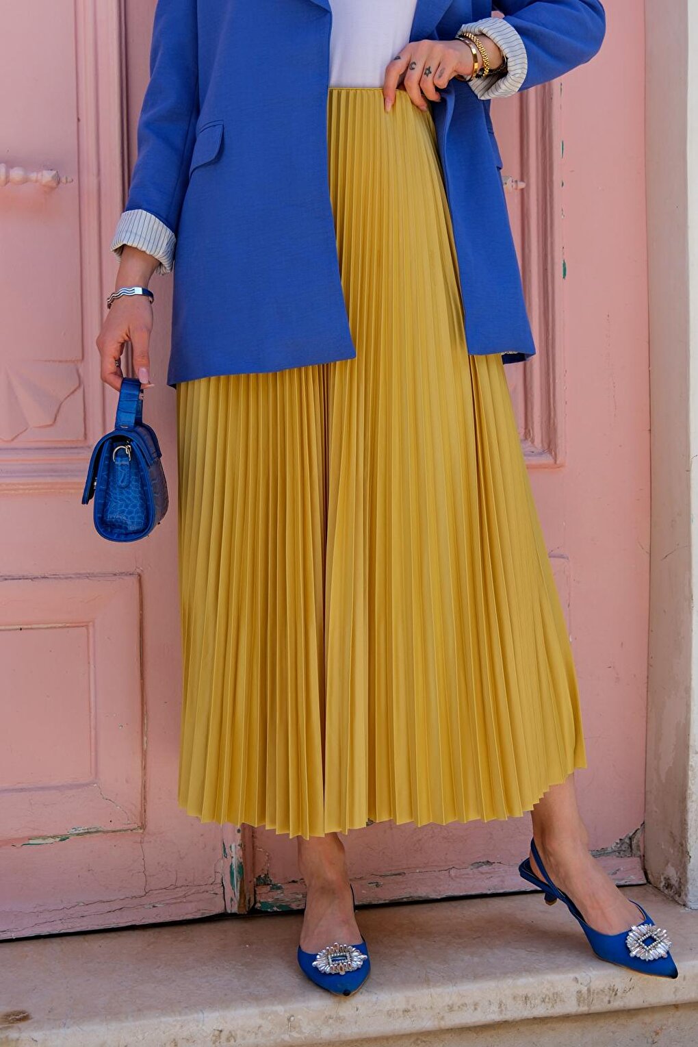 Elisa Pleated Skirt Yellow