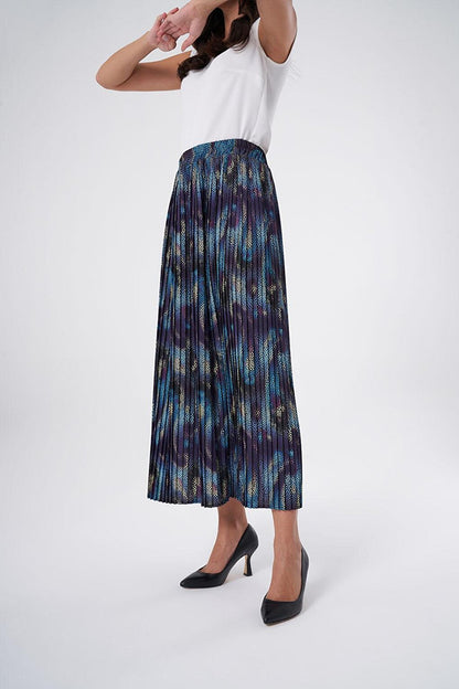 Patterned Pleated Skirt