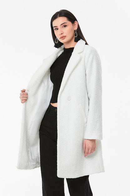 Double Breasted Collar Buttoned Coat