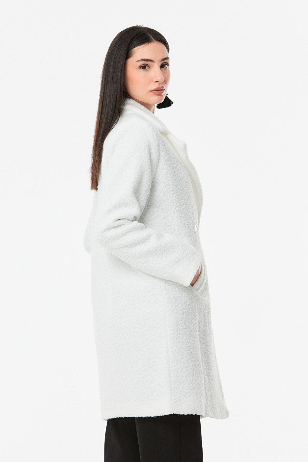 Double Breasted Collar Buttoned Coat