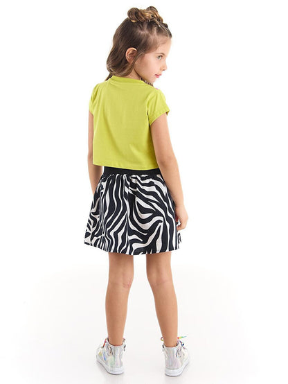 Rainbow Zebra Girl T-shirt Skirt Set