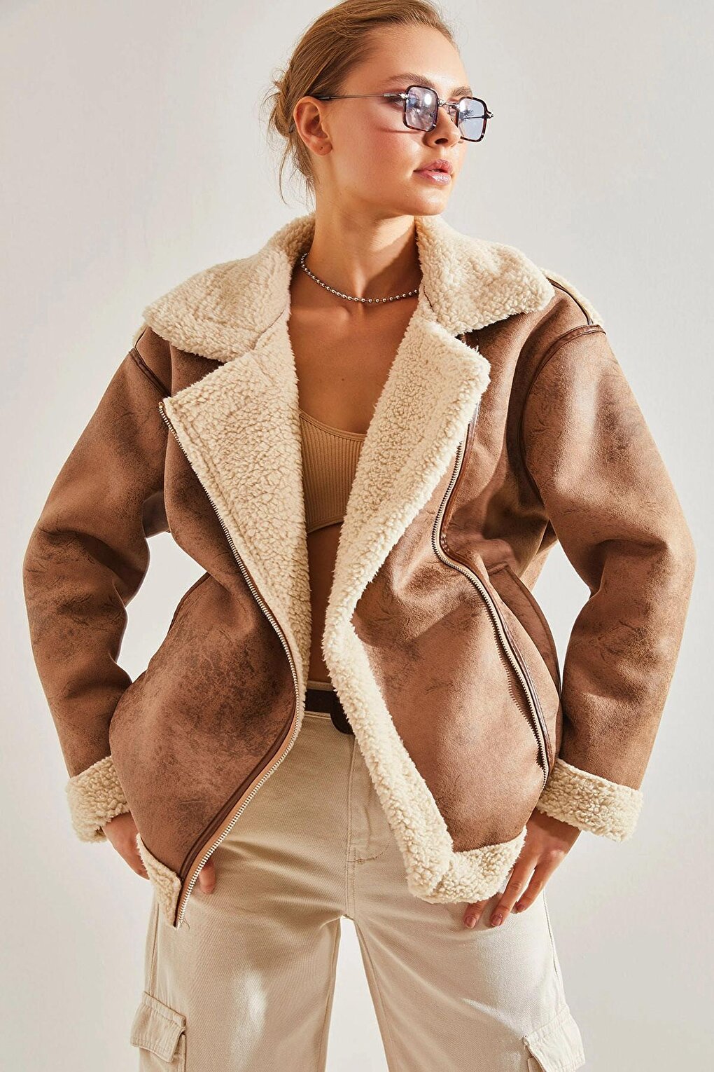 Women's Back Detailed Laminated Coat