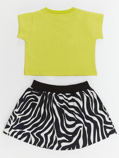 Rainbow Zebra Girl T-shirt Skirt Set