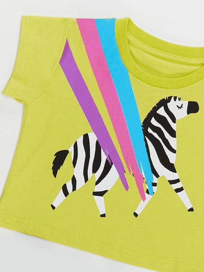 Rainbow Zebra Girl T-shirt Skirt Set