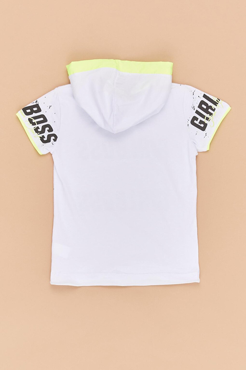 Children's Girl Boss Printed Elastic Hooded T-Shirt