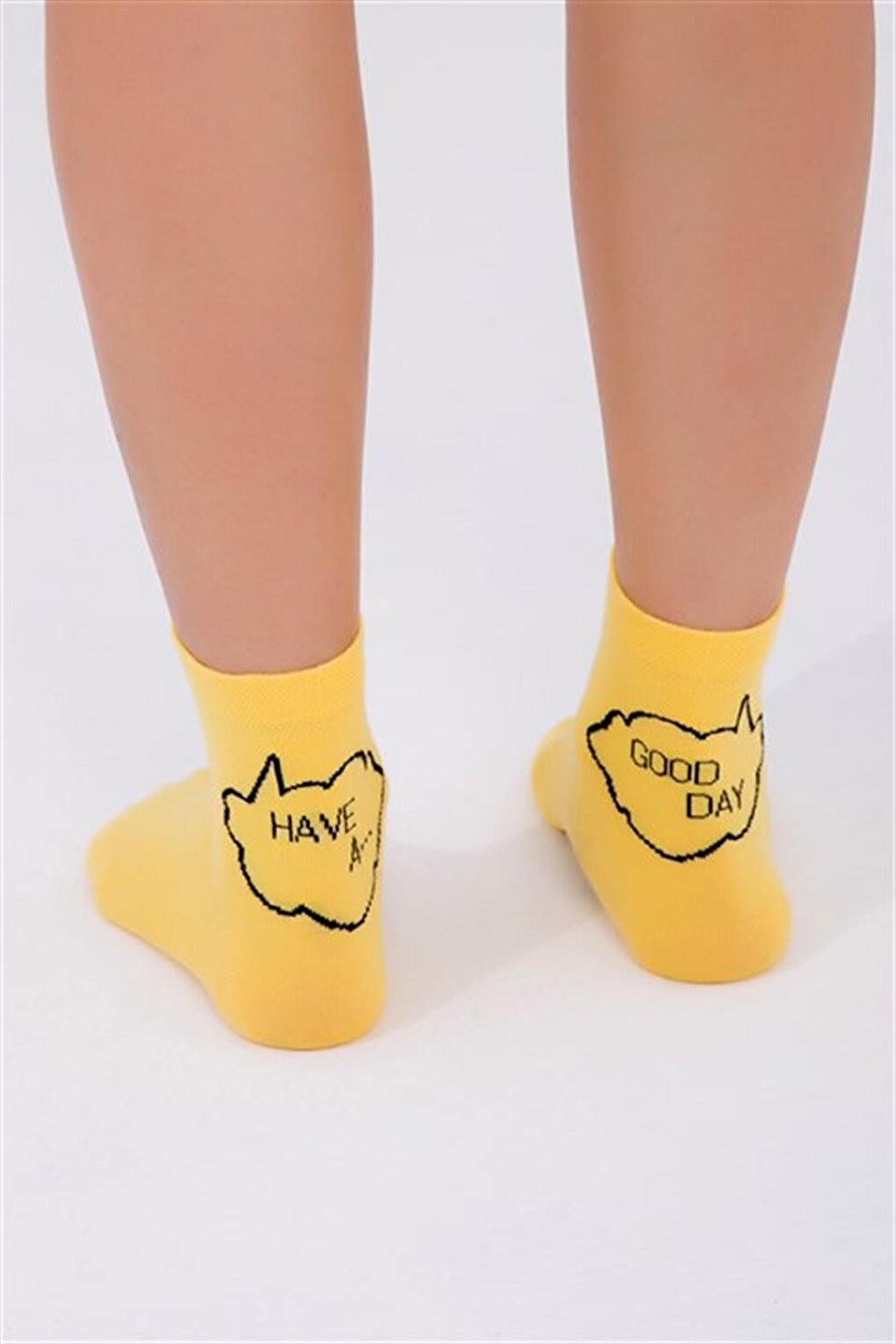 Have A Good Day Yellow Short Socks