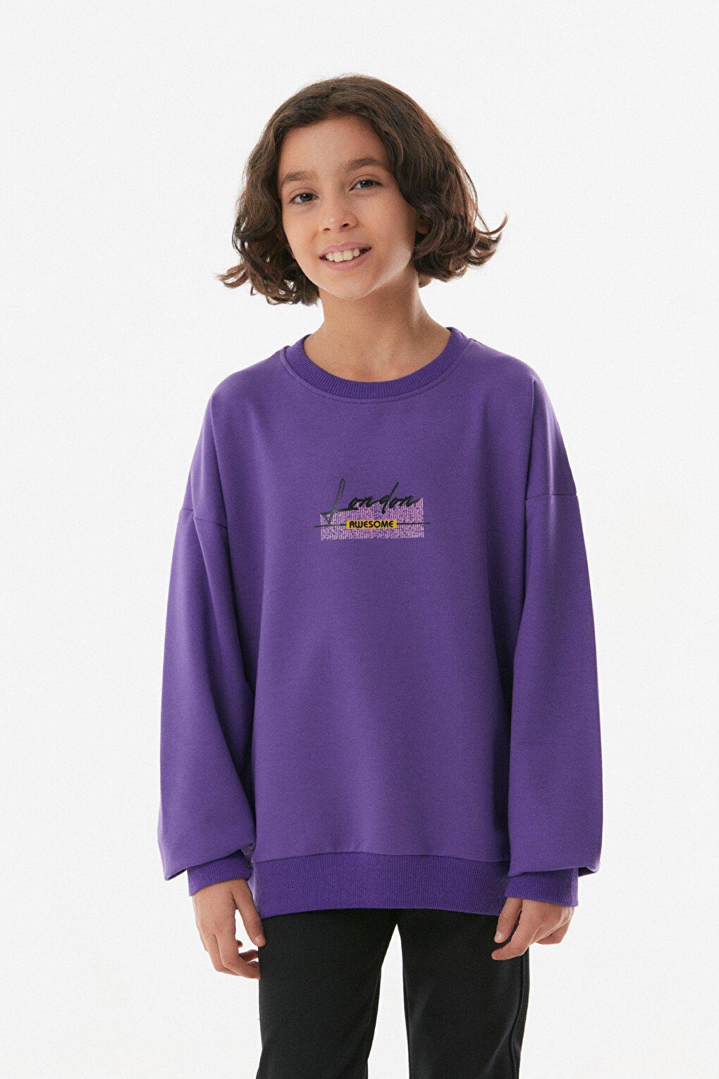 Awesome Text Printed Girls' Sweatshirt