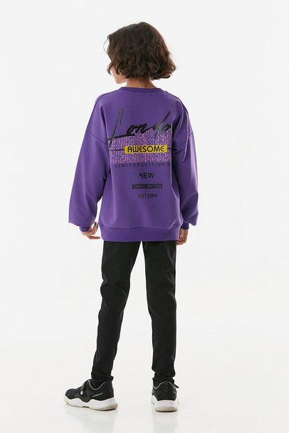 Awesome Text Printed Girls' Sweatshirt