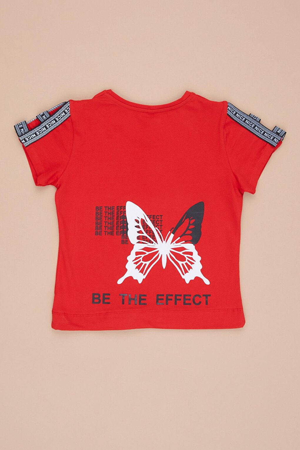 Children's Butterfly Printed T-Shirt with Elastic Waist