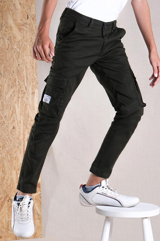 Boys' Trousers Cotton Cargo Pocket Zipper