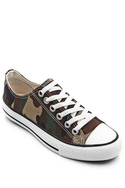 Lace-up Women's Linen Casual Flat Sole Sneaker 35222