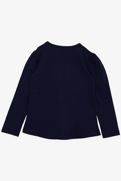 Girl's Long Sleeve T-Shirt Floral Printed Navy Blue (1.5-5 Years)