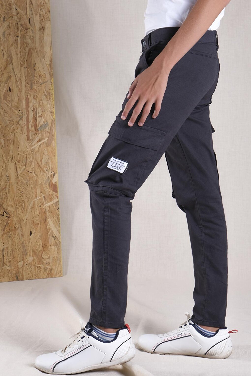 Boys' Trousers Cotton Cargo Pocket Zipper