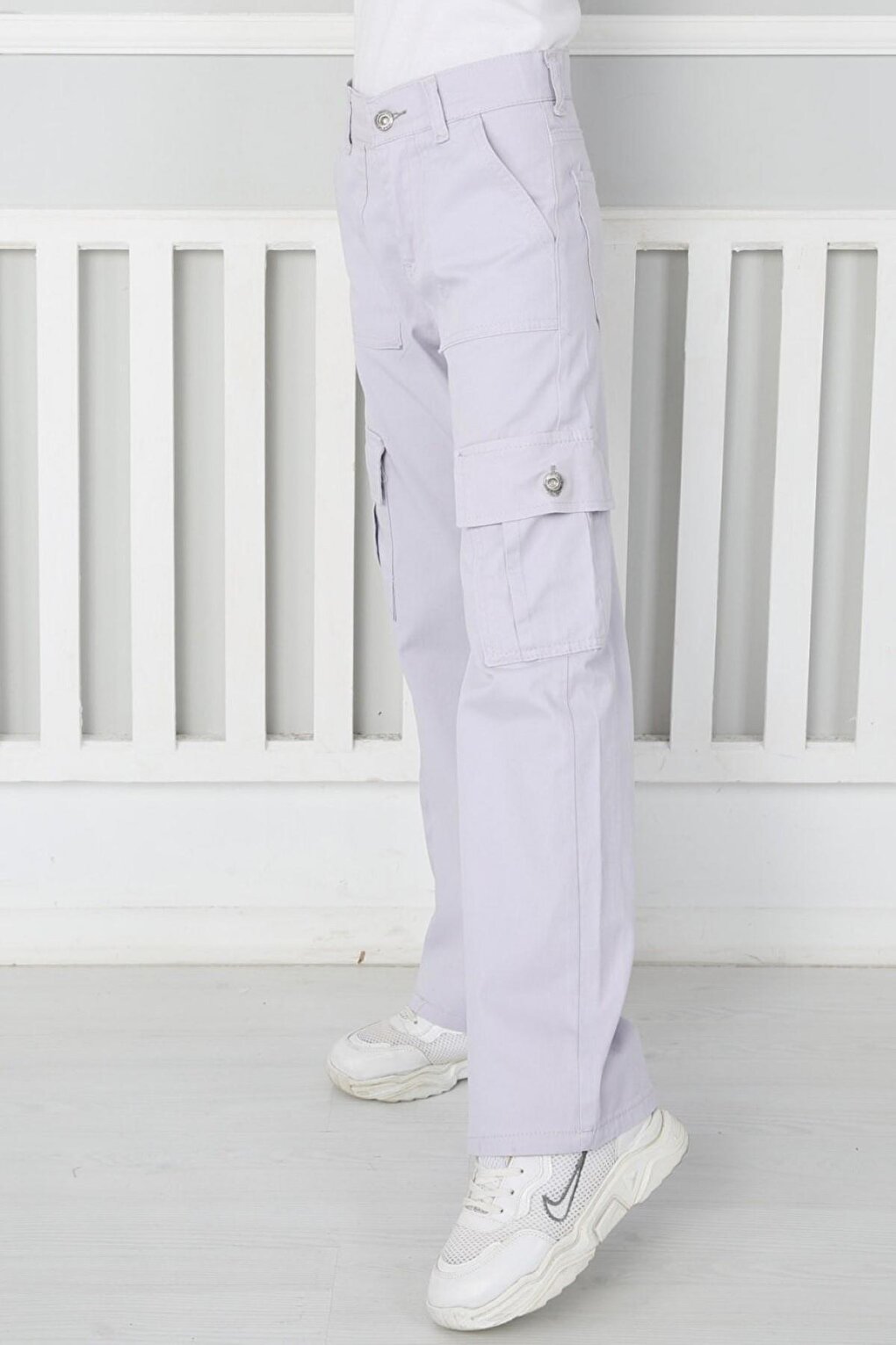 Girl's Flared Leg Linen Trousers