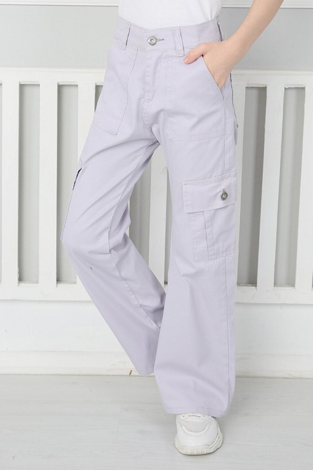 Girl's Flared Leg Linen Trousers