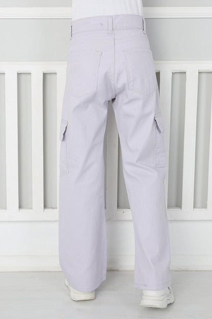 Girl's Flared Leg Linen Trousers