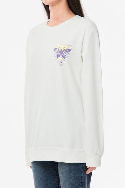 Printed Crew Neck Girl's Sweatshirt