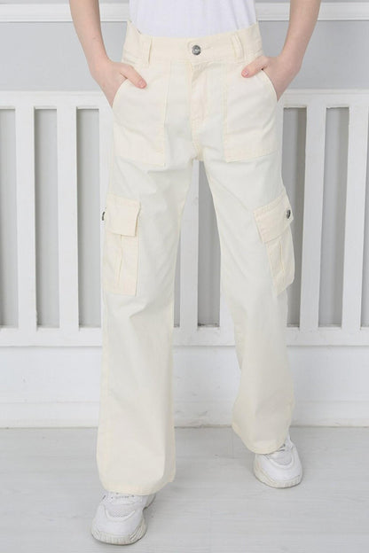 Girl's Flared Leg Linen Trousers