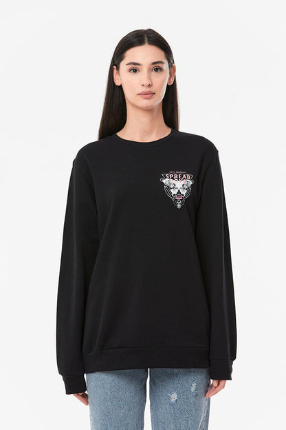 Printed Crew Neck Girl's Sweatshirt