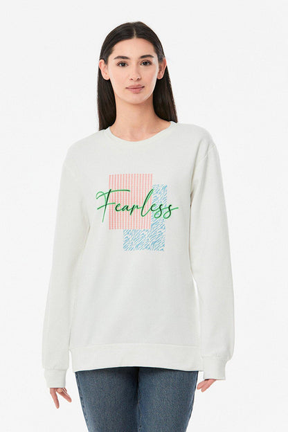 Printed Crew Neck Girl's Sweatshirt