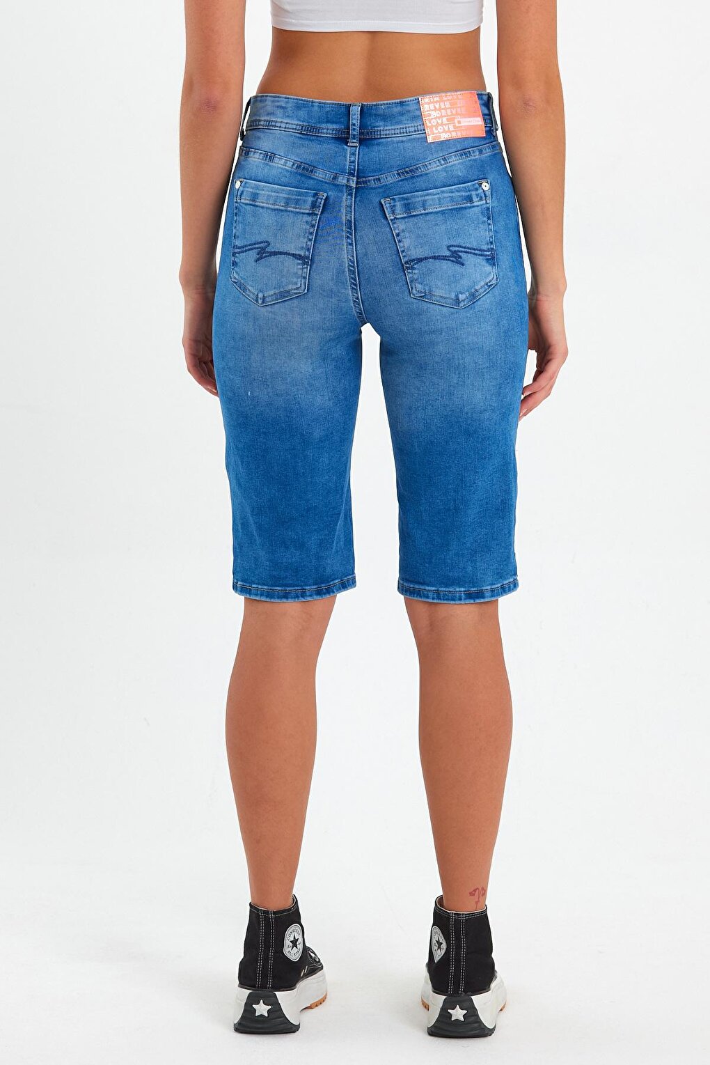 Women's Double Button Front Denim Shorts