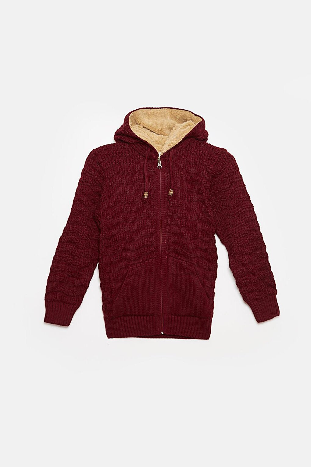 Fur Detailed Knitwear Boys Cardigan