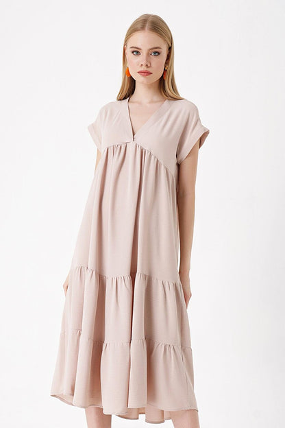 Women's V-Neck Flounce Dress