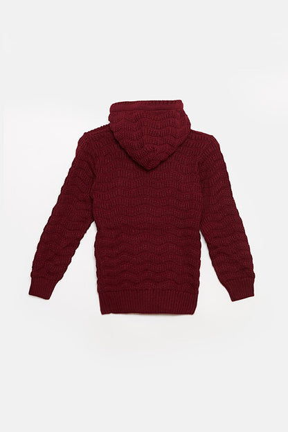 Fur Detailed Knitwear Boys Cardigan