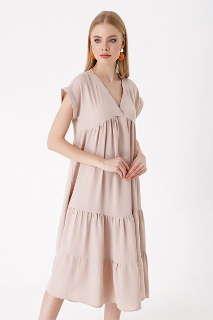 Women's V-Neck Flounce Dress