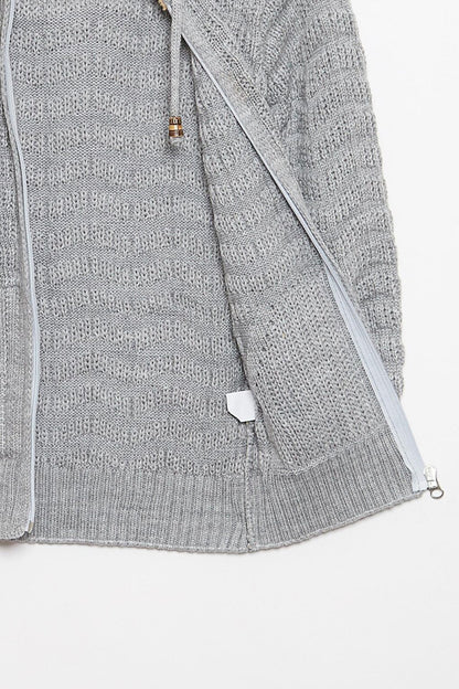 Fur Detailed Knitwear Boys Cardigan