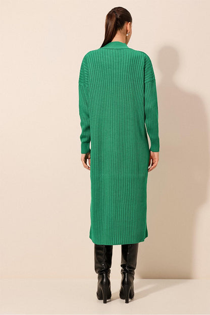 15839 Full-length Knitwear Dress - Green