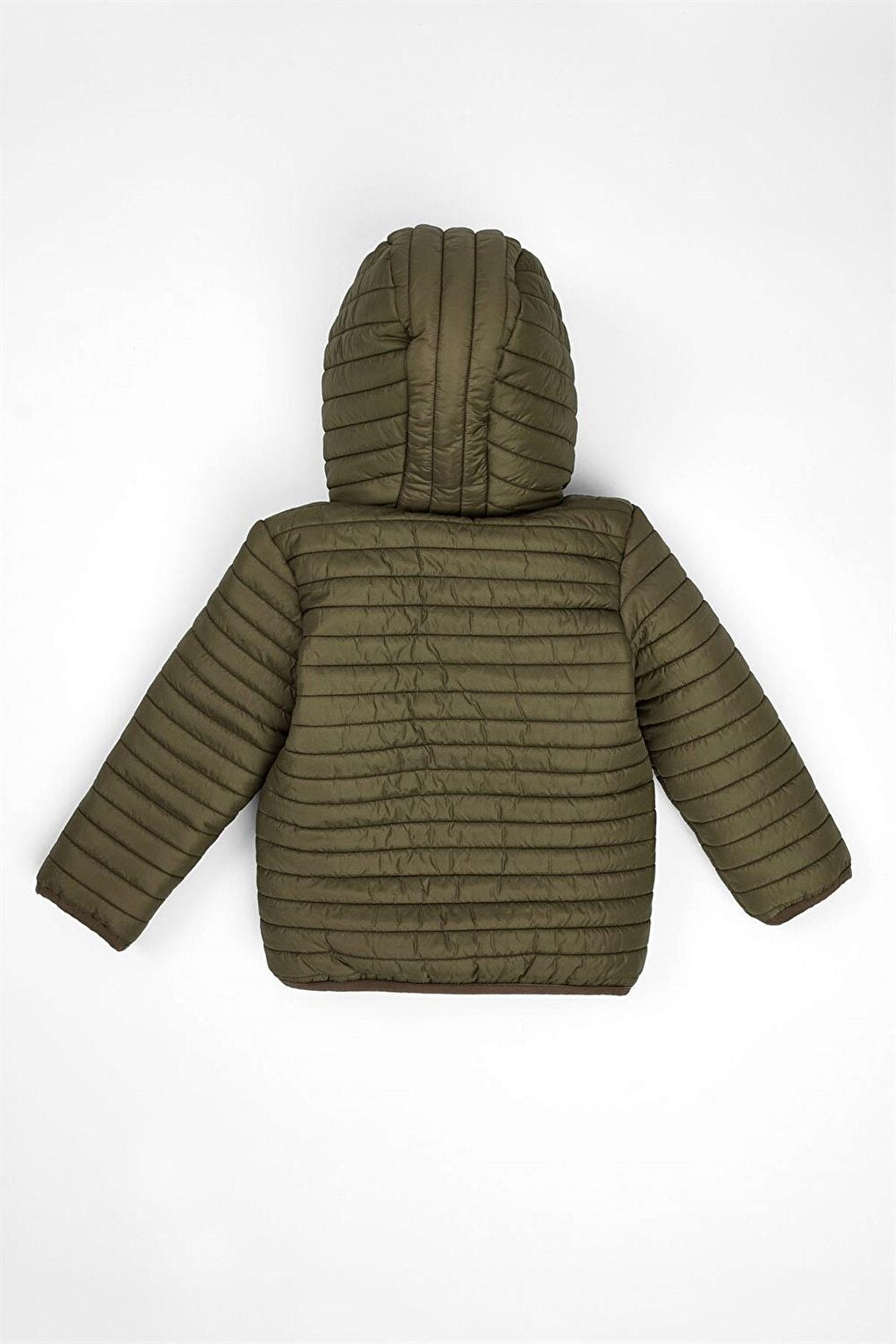 Boy's Khaki Colored Hooded Coat with Fleece Inside