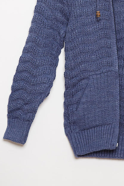 Fur Detailed Knitwear Boys Cardigan