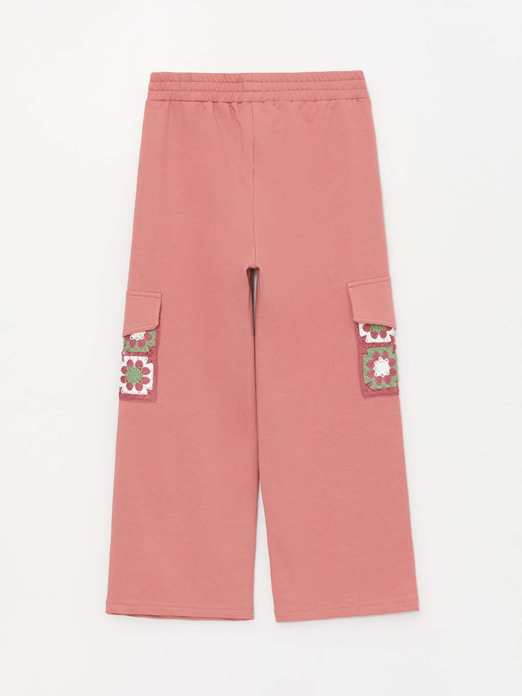 Girl's Elastic Waist Floral Pocket Trousers