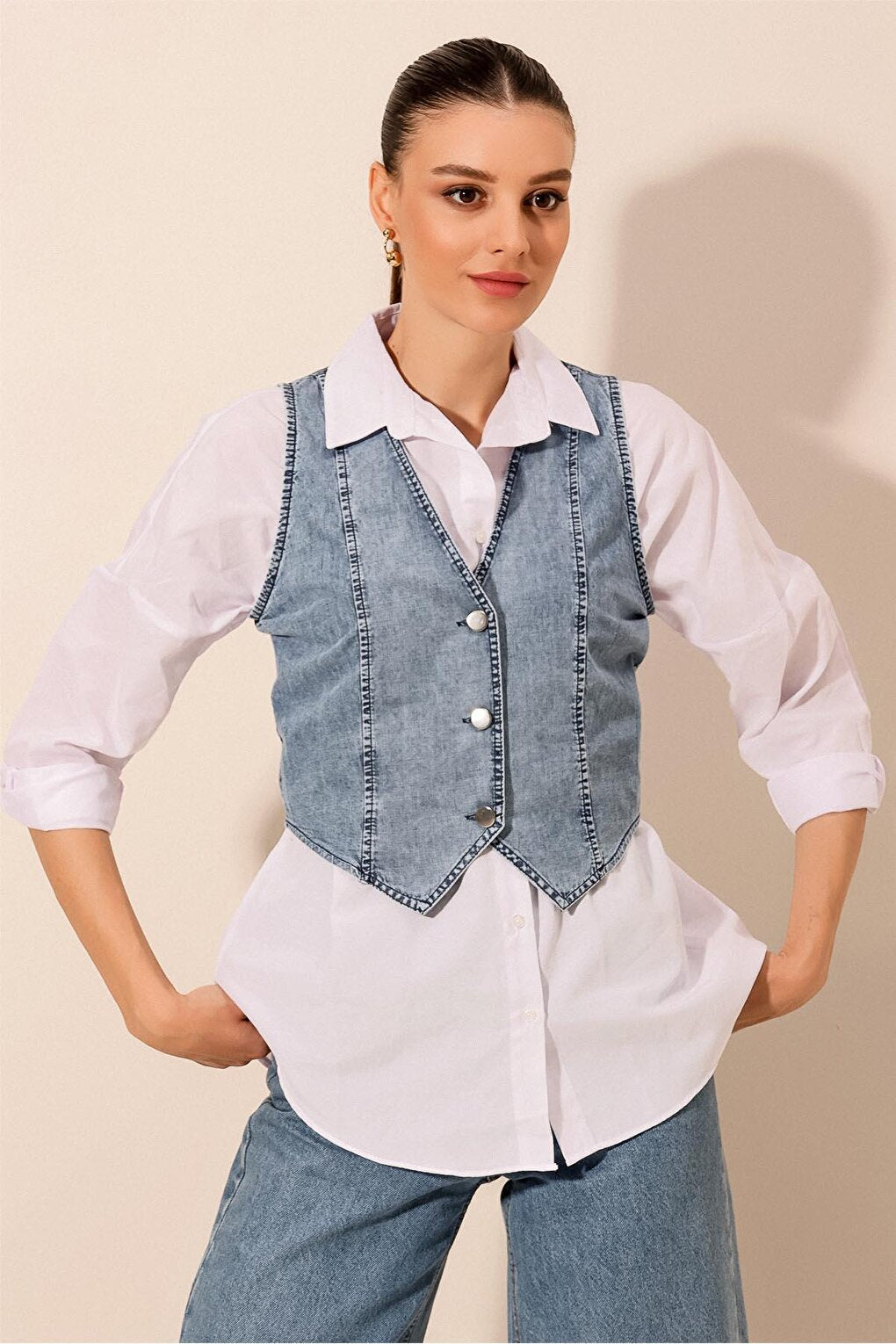 6791 Denim Vest - Blue