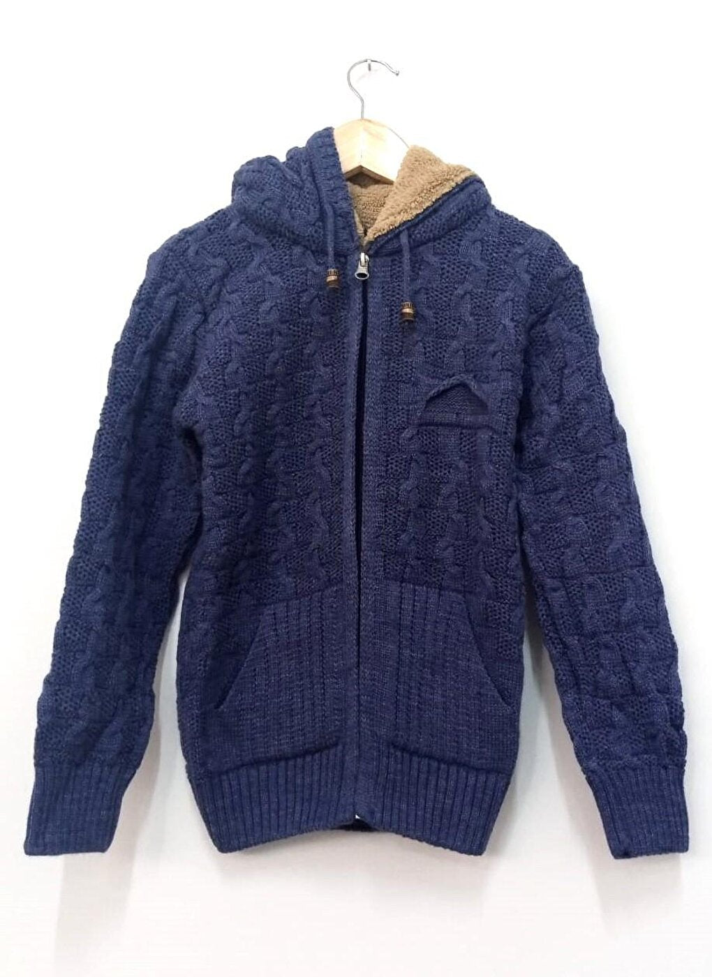 Fur Detailed Knitwear Boys Cardigan