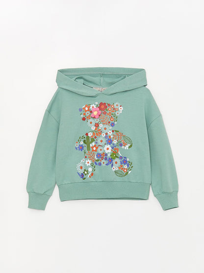 Girl's Floral Printed SweatShirt with Accessories