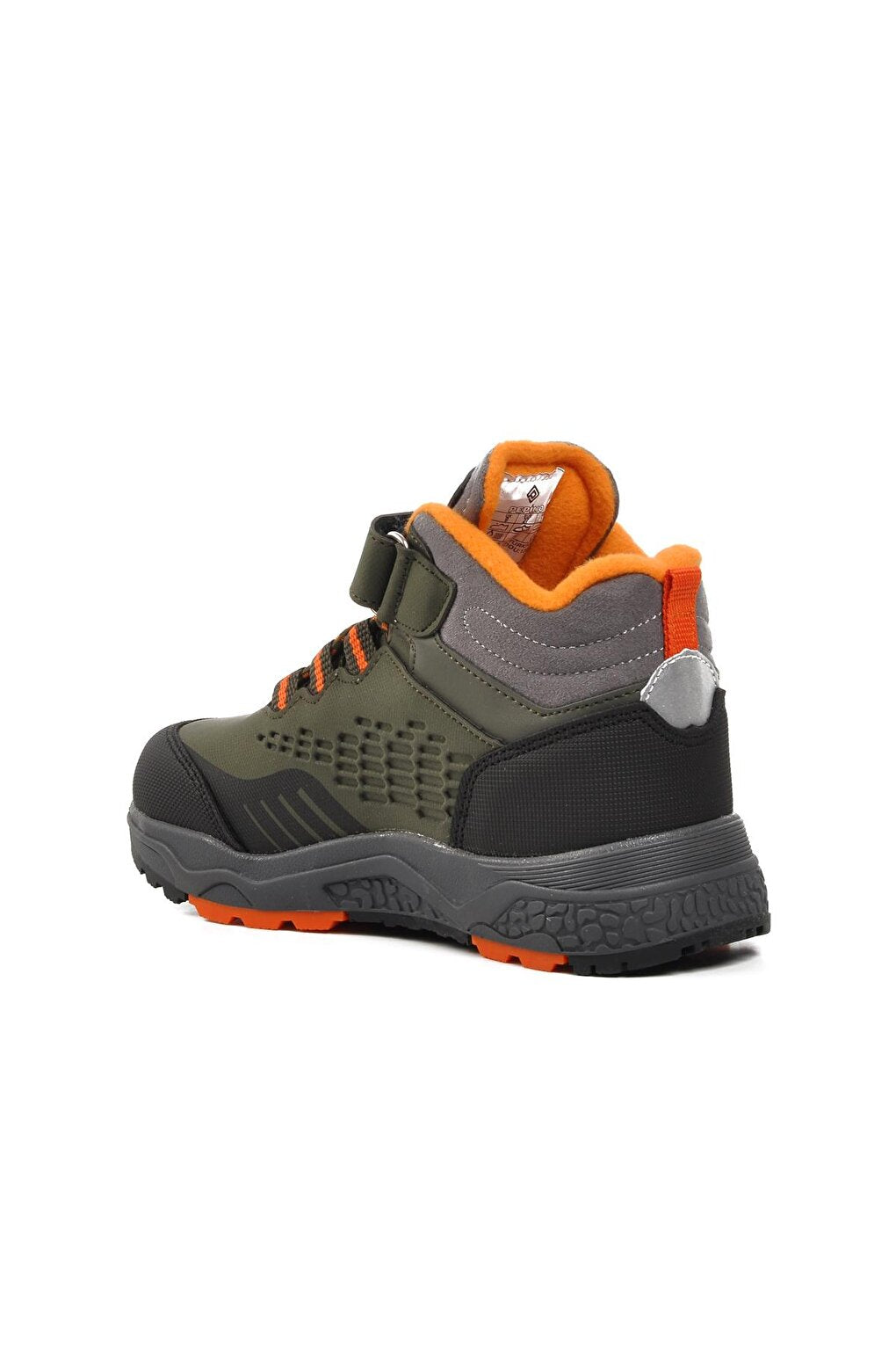 1391-P Khaki-Orange Children's Outdoor Boots with Fleece Inside