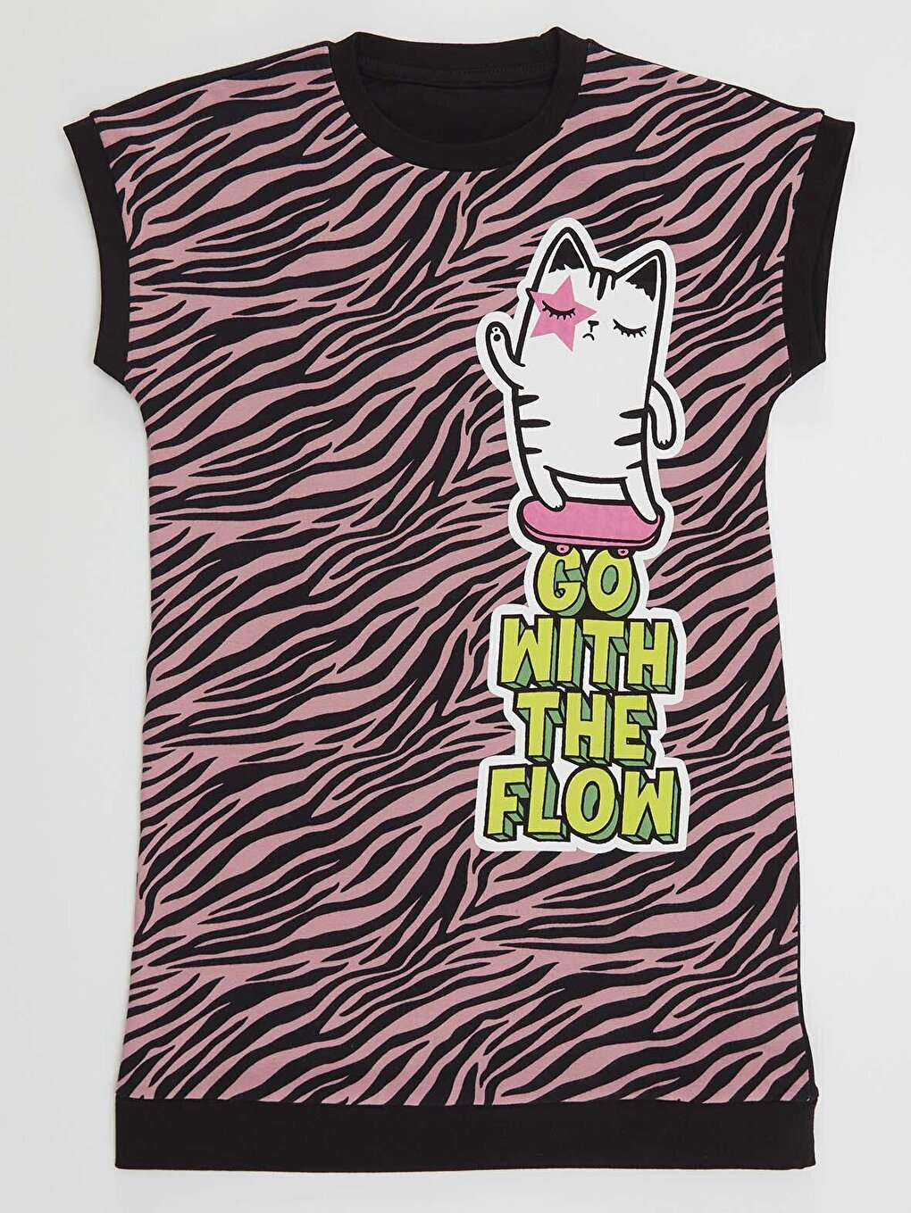 Skater Cat Girl Zebra Dress