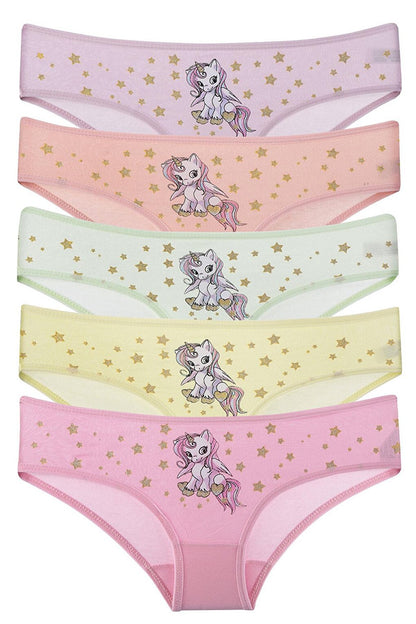 Girl's Panties 5 Pack Cotton Lycra