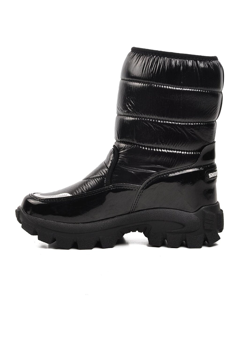 1377-F Black Patent Leather Children's Snow Boots