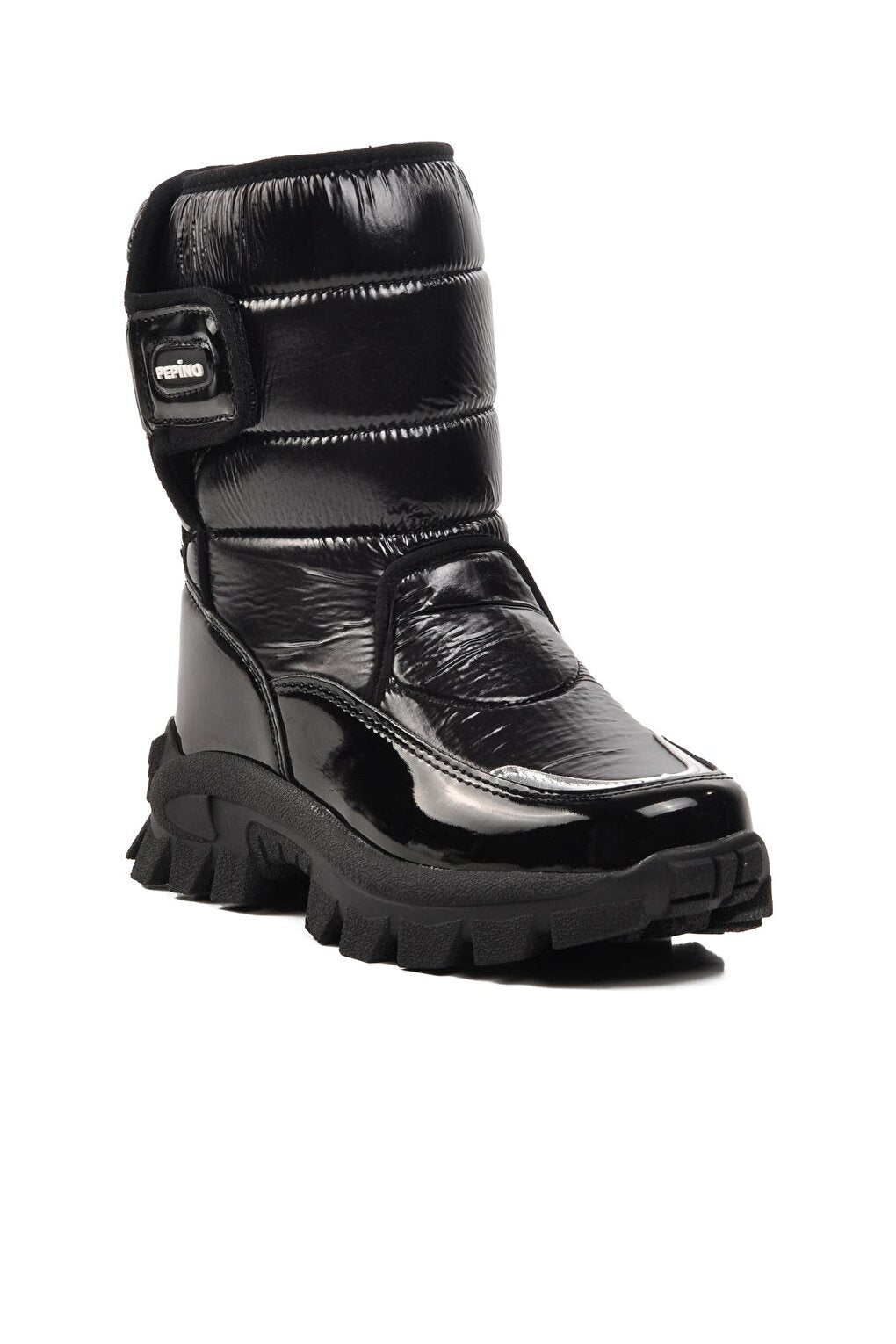 1377-F Black Patent Leather Children's Snow Boots